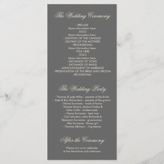 Gold Rustic Country Horseshoes Programme de mariag (Dos)