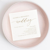 Gold Rustic Elegant Wedding Fun Facts Napkins Servet