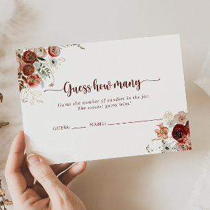 Gold Rustic Floral Devinez Combien De Carte De Jeu