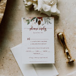 Gold Rustic Floral Mariage Menu Choix RSVP<br><div class="desc">Ces cartes de choix de menu à la mariage florale dorée sont parfaites pour un mariage moderne. Le design est composé de marsala peinte à la main,  de rose,  de rougeur,  de bordeaux et de fleurs dorées avec des feuilles verts disposés en de belles couronnes.</div>