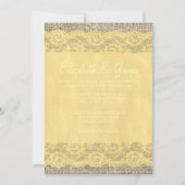 Gold Rustic Lace Wedding Invitations Kaart (Voorkant)