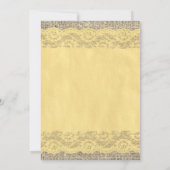 Gold Rustic Lace Wedding Invitations Kaart (Achterkant)