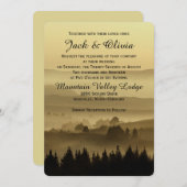 Gold Rustic Mountain Wedding Kaart (Voorkant / Achterkant)