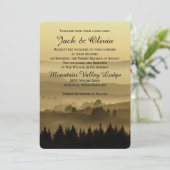 Gold Rustic Mountain Wedding Kaart (Staand voorkant)