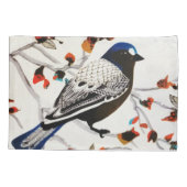 Gold Rustic Snowflake Winter Bird Kussensloop (Achterkant)