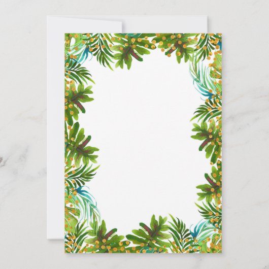 Gold Safari Animal Verjaardag Uitnodiging (Achterkant)