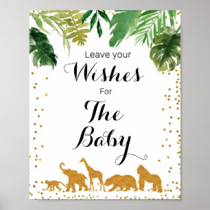Gold safari-Baby shower - Gewenst voor Baby Poster