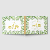 Gold Safari Dieren Baby shower Gastenboek (Volledig)