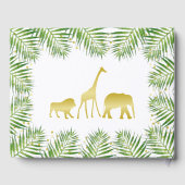 Gold Safari Dieren Baby shower Gastenboek (Achterkant)