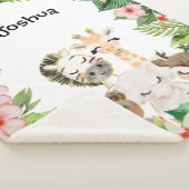 Gold Safari Friends | Waterverf Floral Greenery Sherpa Deken (3/4)