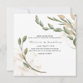 Gold Sage Green Floral Elegant Wedding Invitation (Voorkant)