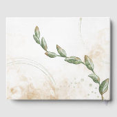 Gold Sage Green Floral Mariage Livre d'or (Verso)