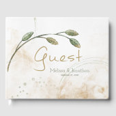 Gold Sage Green Floral Mariage Livre d'or (Recto)