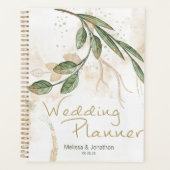 Gold Sage Green Floral Wedding Planner (Voorkant)