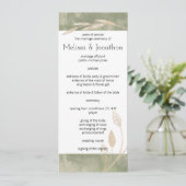 Gold Sage Green Floral Wedding Programme (Debout devant)