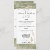 Gold Sage Green Floral Wedding Programme (Devant / Derrière)