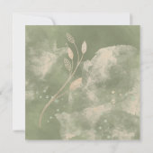 Gold Sage Vert Floral Élégant Mariage Invitation (Dos)
