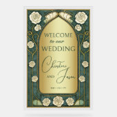 Gold Sage Vitrage Mariage Floral Bienvenue (Recto)