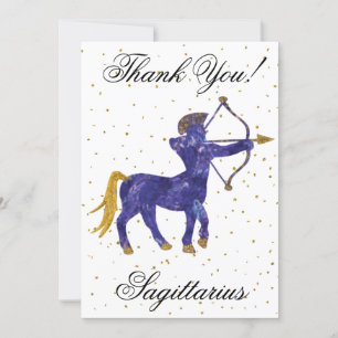 Gold Sagittarius 1st Birthday Big Foto Hartelijk d Bedankkaart