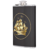 Gold Sailboot Nautical Heupfles (Links)