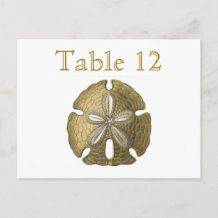 Gold Sand Dollar Reception Table Numbers Briefkaart
