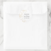 Gold Sand Dollar zee shell bruiloft envelop seal Ronde Sticker (Tas)