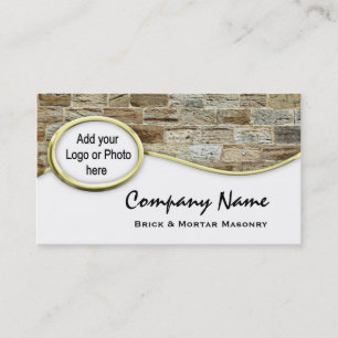 Gold Sandstone Masonry Logo Foto-Visitekaartjes Visitekaartje