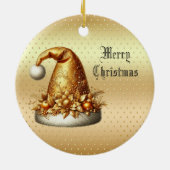 Gold Santa Hat Christmas Holiday Ornament (Achterkant)