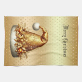 Gold Santa Hat Noël Vacances Serviette de cuisine (Horizontal)