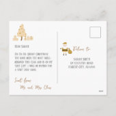 Gold Santa's Nice List, brief van de Kerstman Feestdagenkaart (Achterkant)