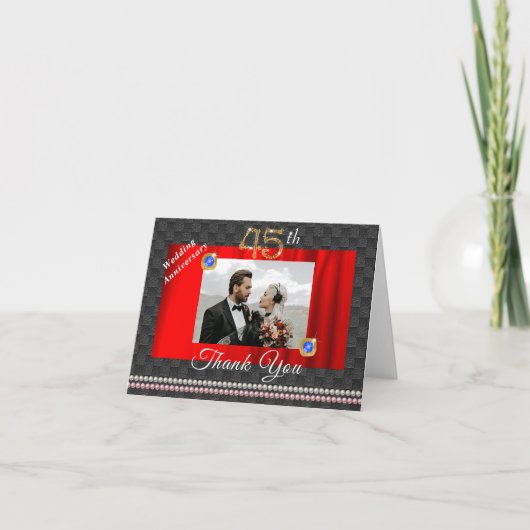 Gold & Sapphire 45e anniversaire Mariage Merci (Devant)