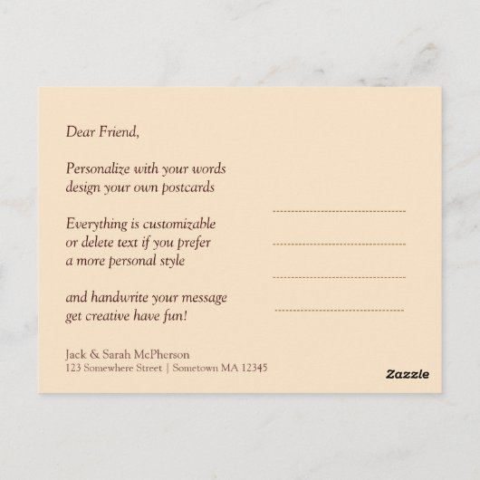 Gold Satin Chocolate Lace Dank je Briefkaart (Achterkant)