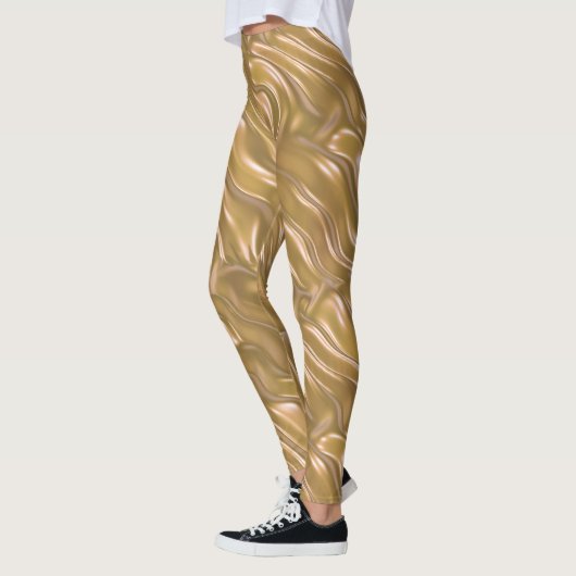 Gold Satin Pattern Leggings -  (Links)
