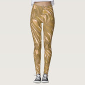 Gold Satin Pattern Leggings -  (Voorkant)