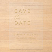 Gold Save the Date Elegant Minimalistisch Script Acryl Uitnodigingen (Voorkant)