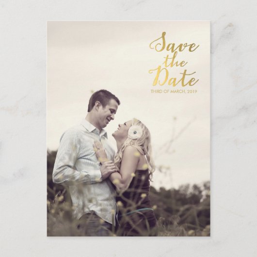 Gold Save the Date Typography Notice Briefkaart (Voorkant)