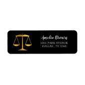 Gold Scales Law Graduate Return Adresse étiquette (Devant)