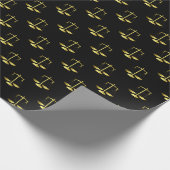 Gold Scales of Justice op Black Repeoning Pattern Cadeaupapier (Hoek)