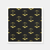 Gold Scales of Justice op Black Repeoning Pattern Servet (Voorkant)
