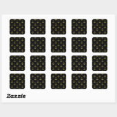 Gold Scales of Justice op Black Repeoning Pattern Vierkante Sticker (Vel)