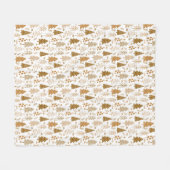 Gold Scandinavian Style Kersttree Pattern Fleece Deken (Voorkant (Horizontaal))