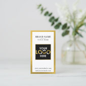 Gold Scannable Digital Contact QR Code Logo Visitekaartje (Staand voorkant)