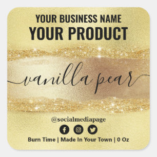 Gold Scented Candle Labels