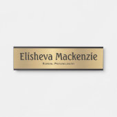 Gold School Psych Bureau Porte Panneau Nom Plaque (Devant)