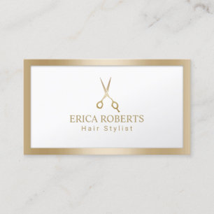 Gold Scissor Hair Stylist Beauty Salon Gold Lijst Visitekaartje