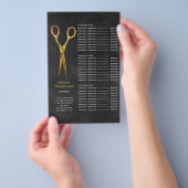 Gold Scissors Barber Chalkboard Service Menu (Hand)
