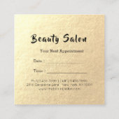 Gold Scissors Hair Salon Haarstylist Benoeming Afsprakenkaartje (Achterkant)