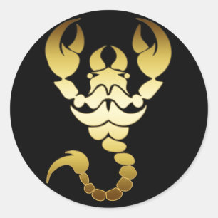 GOLD SCORPION RONDE STICKER