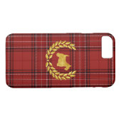 Gold Scottie en Dark Red Pset Case-Mate iPhone Case (Achterkant (Horizontaal))