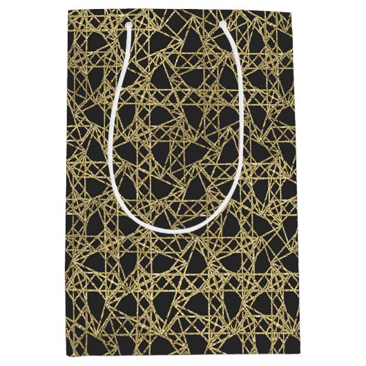 Gold Scratch Golden Modern Glamour Unique Elegant Medium Cadeauzakje (Voorkant)